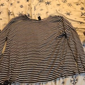 Open back striped shirt